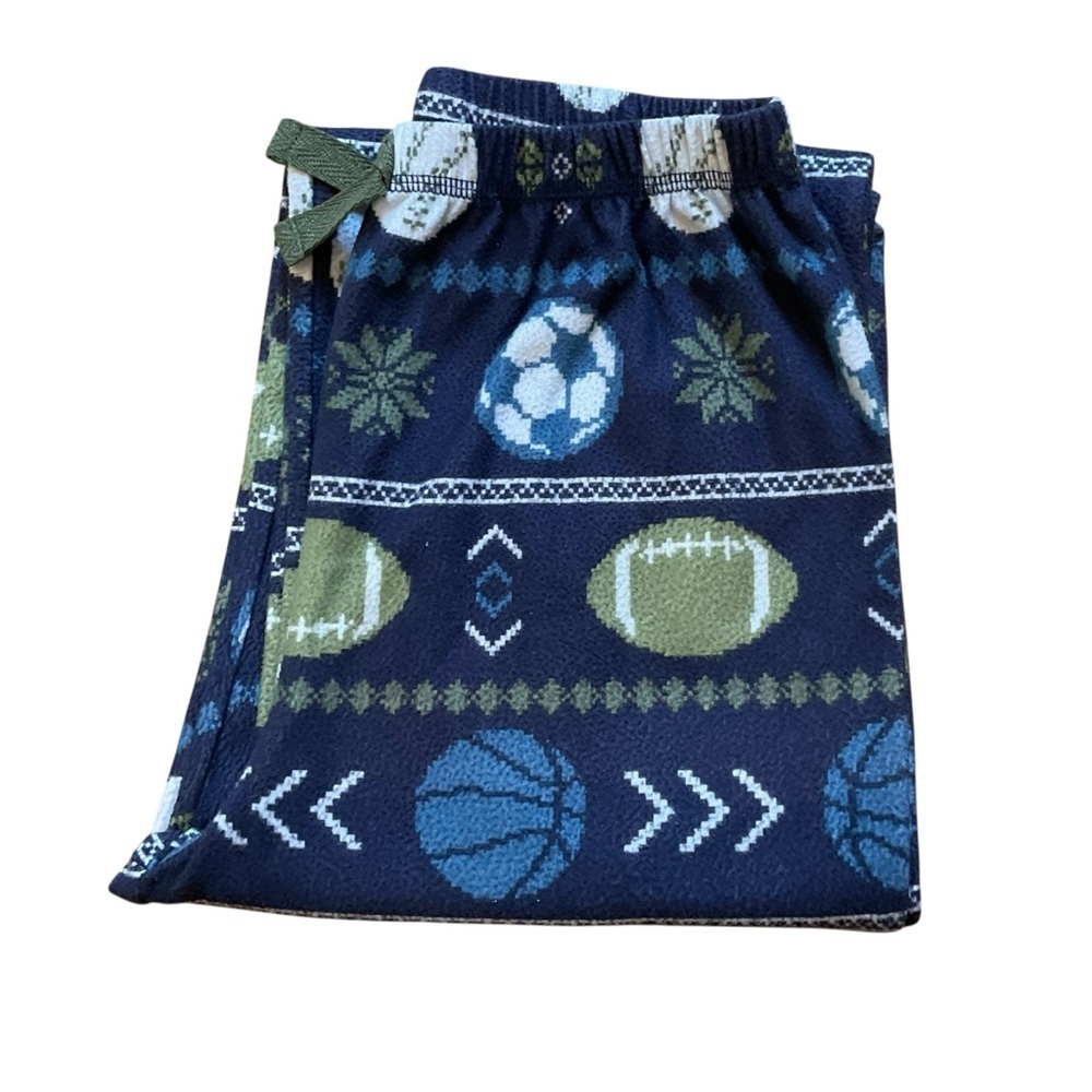 4/$25 Saint Eve Boys Wide Leg Fleece Pajama Pants Size 12 Sports Print - Picture 4 of 6